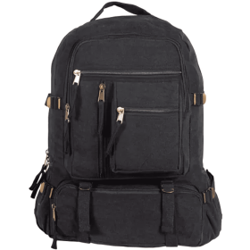 Retro Cantabrian Excursion Rucksack (No Leather Trim) - Black