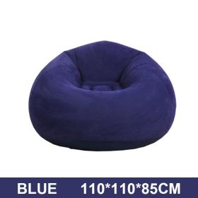 Flocking Flocking Sofa Chair Large Lazy Inflatable Sofas Chair Bean Bag Sofa For Outdoor Lounger Seat Living Room Camping Travel (Color: Blue, Ships From: China)