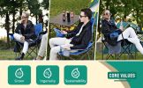 XXL Oversized Camping Chair Heavy Duty 500 LBS for Big Tall People Above 6'4 Padded Portable Folding Sports Lawn Chairs with Armrest Cup Holder & Pock